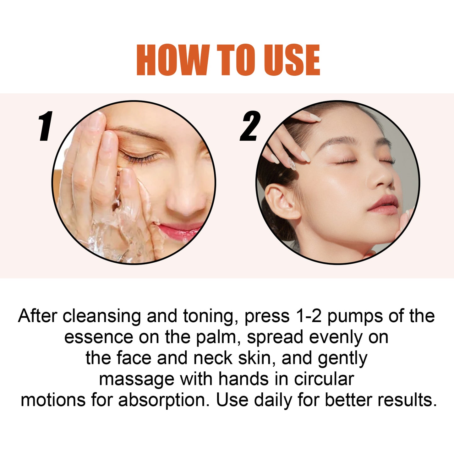 Instructions for using vitamin C serum for anti-aging on face and neck for best results