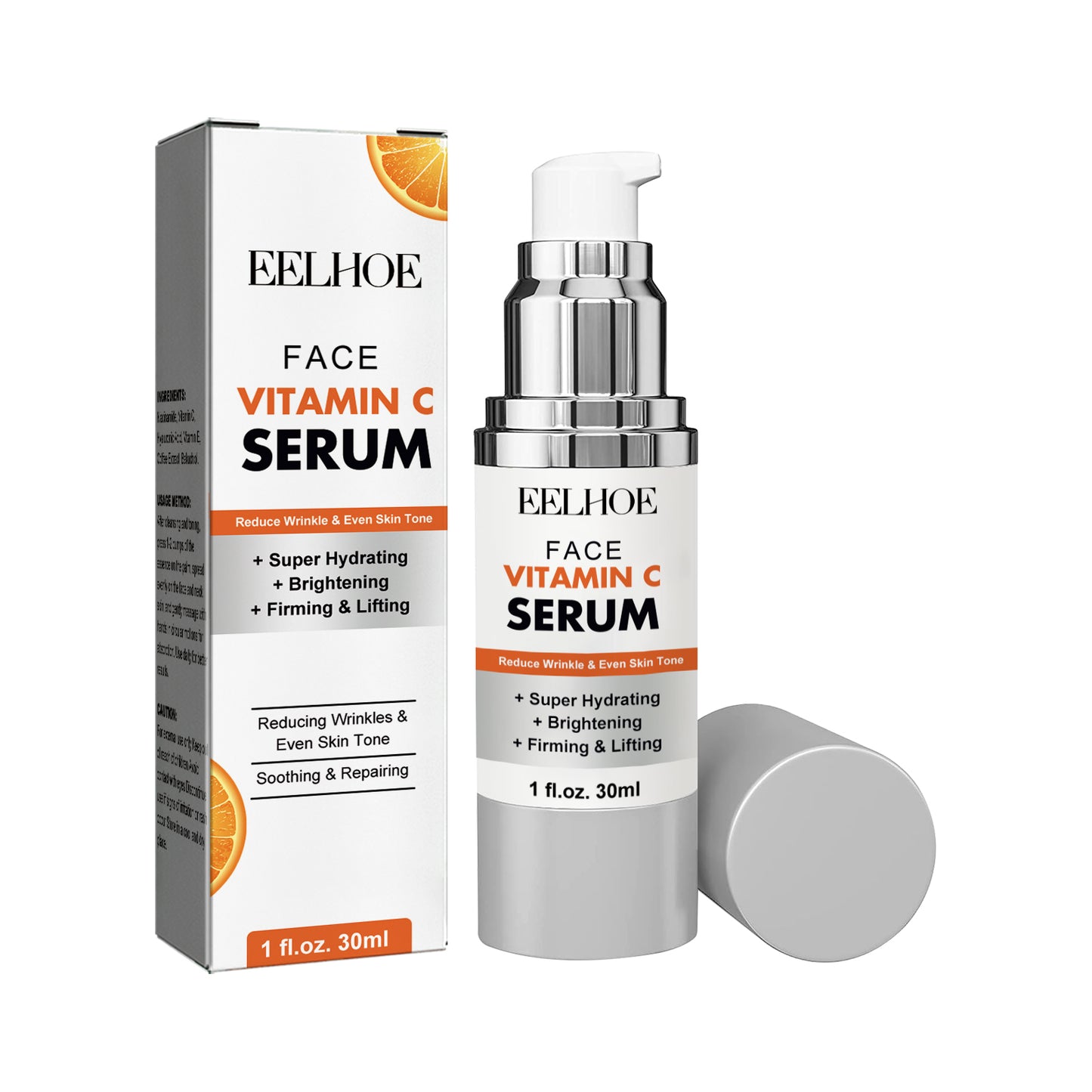 Eelhoe Face Vitamin C Serum for anti-aging with hydrating and firming properties in 30ml bottle