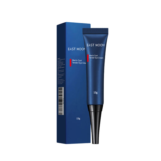 East Moon Men's Retinol Eye Cream in blue tube with 15g for reducing dark circles and fine lines