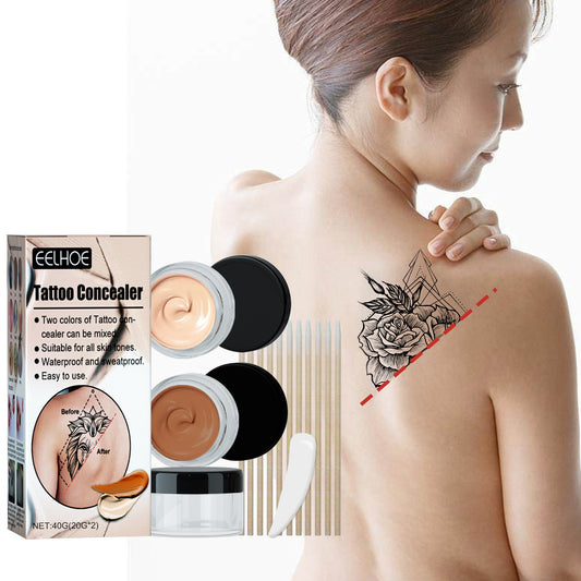 EELHOE Waterproof Tattoo Concealer in two shades for covering tattoos and skin imperfections