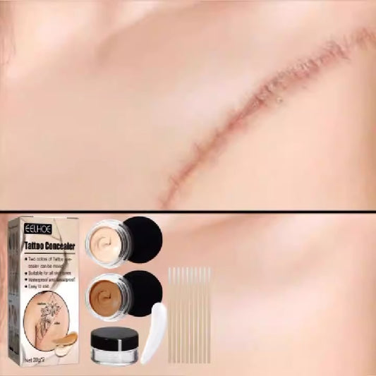 EelHoke waterproof tattoo concealer in two shades for effective cover-up with applicator included