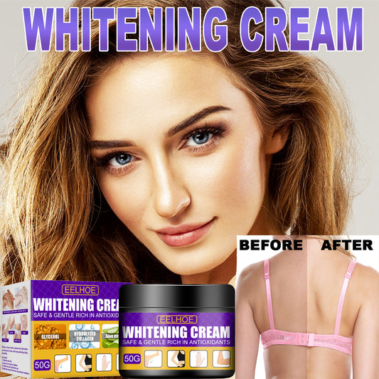 EELHOE Whitening Beauty Cream shown with before and after results for effective skin brightening
